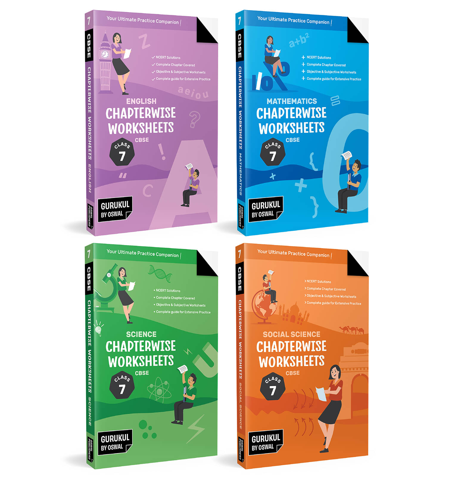 Gurukul by Oswal Chapterwise Worksheets CBSE Class 7 Bundles (Set of 4) Exam 2026 : Maths, Science, Social Science, English, NCERT Solutions, Competen Gurukul by Oswal Chapterwise Worksheets CBSE Class 7 Bundles (Set of 4) Exam 2026 : Maths, Science, Social Science, English, NCERT Solutions, Competen