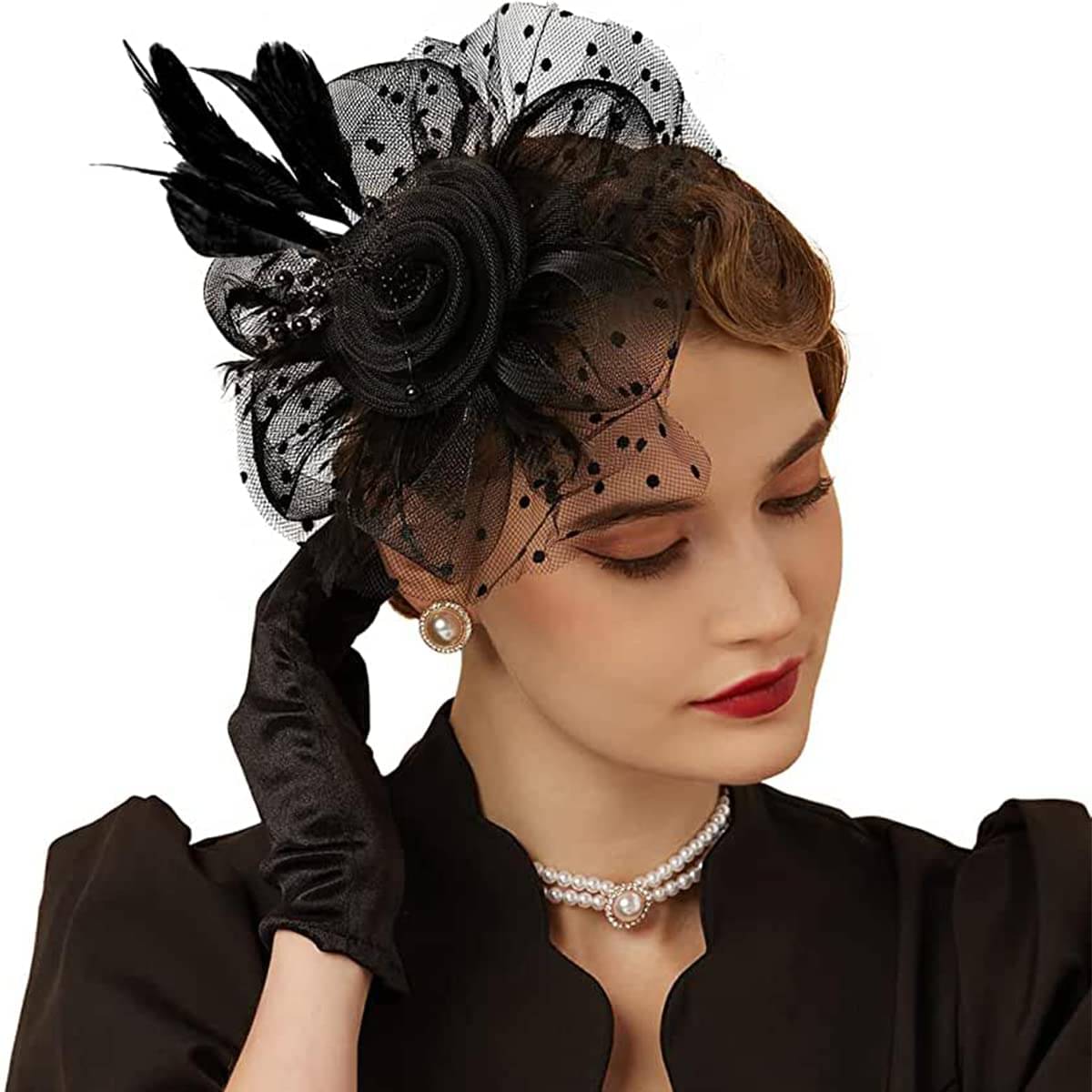 HINGOL Black Silk Women's Hat ( Pack of 1 ) HINGOL Black Silk Women's Hat ( Pack of 1 )
