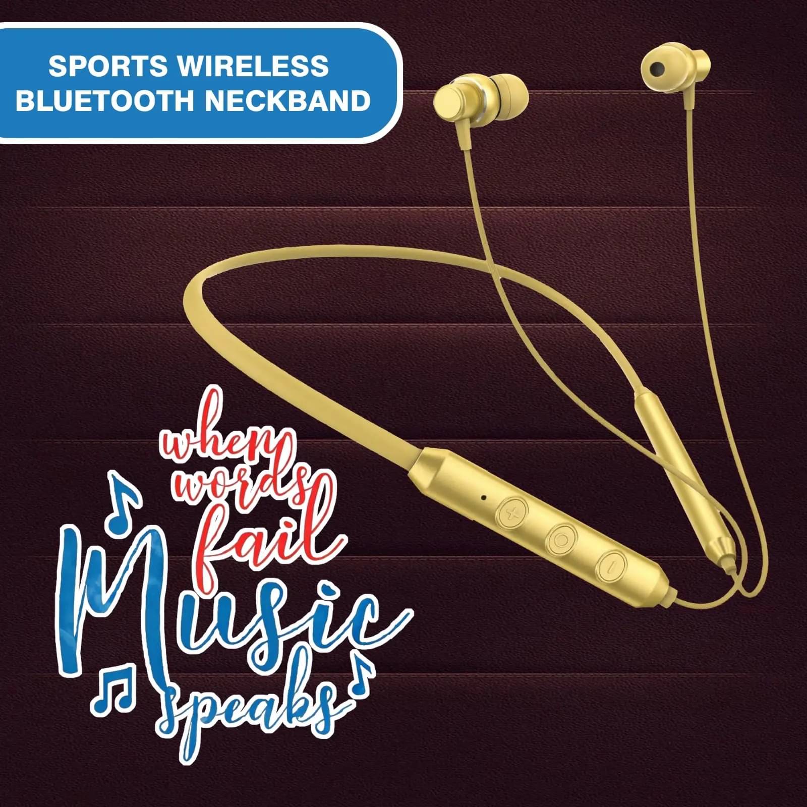     			HUG PUPPY In-the-ear Bluetooth Headset with Upto 12h Talktime Deep Bass - Gold
