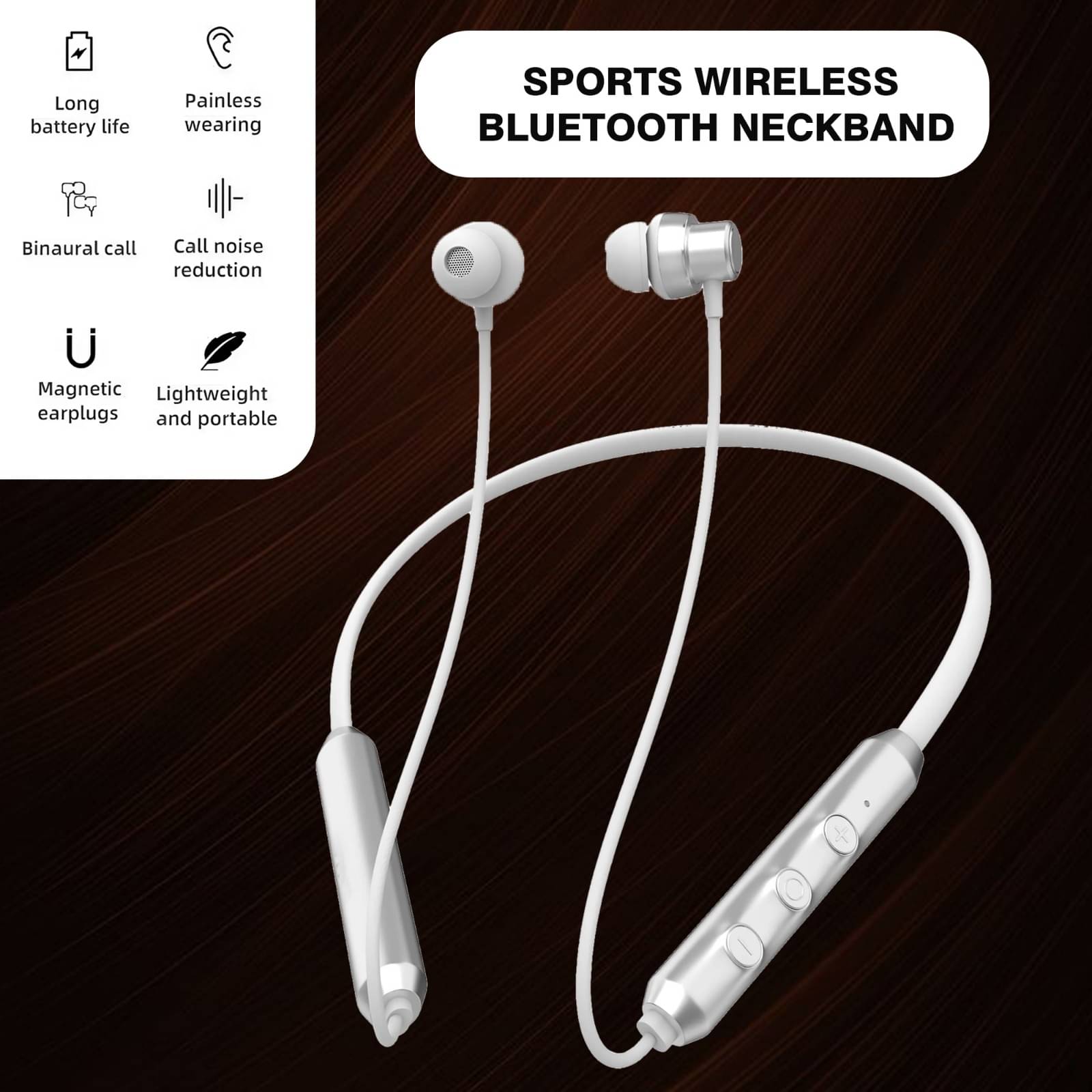     			HUG PUPPY In-the-ear Bluetooth Headset with Upto 12h Talktime Deep Bass - Silver