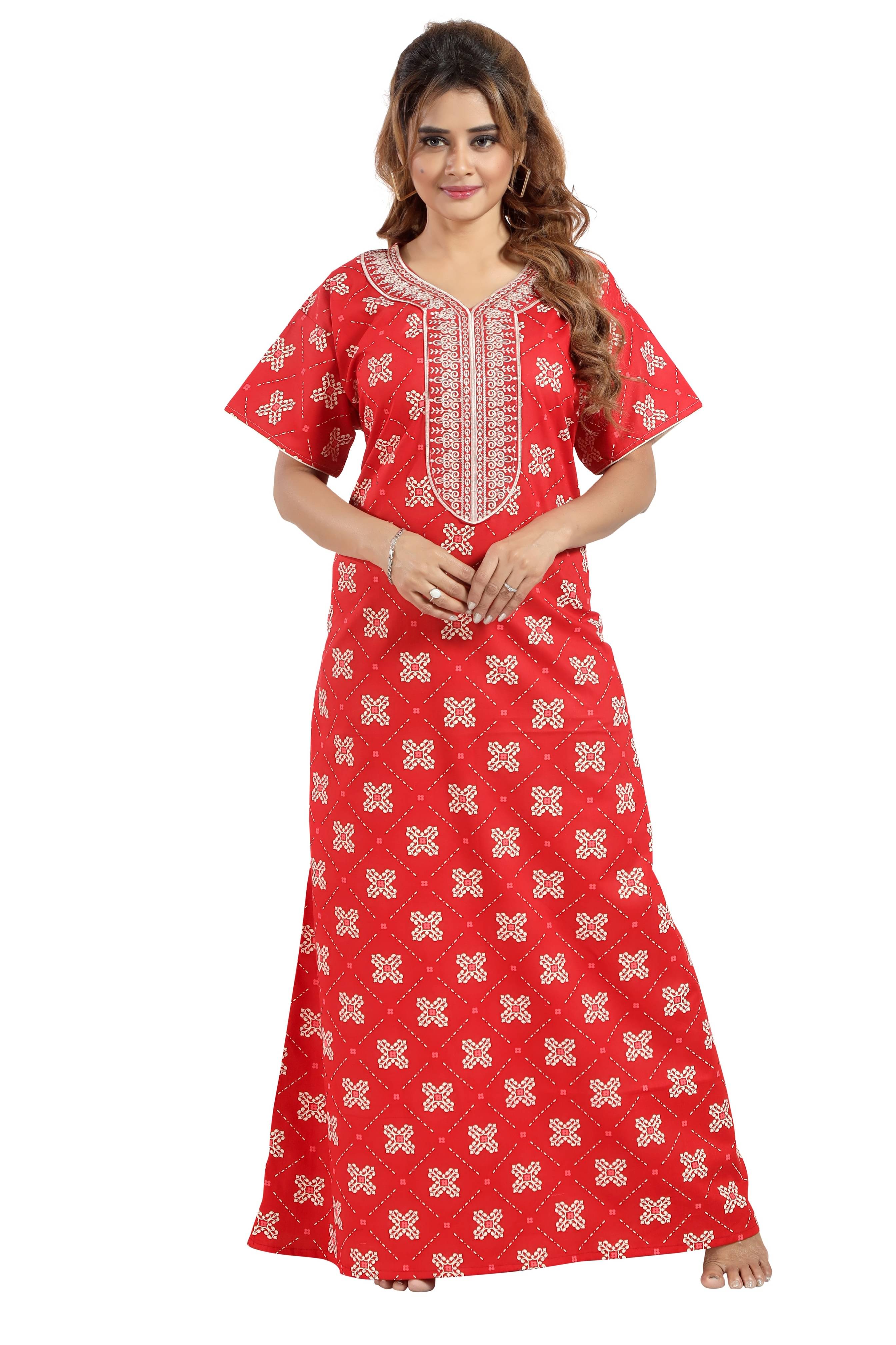     			INNER BEATS Multicolor Cotton Women's Nightwear Nighty & Night Gowns ( Pack of 1 )