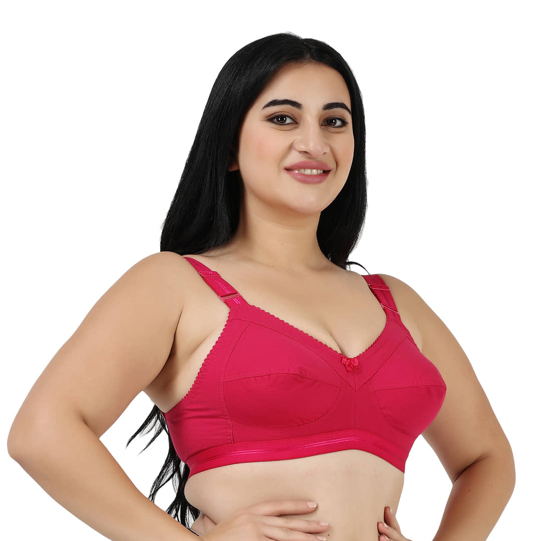 Ladyland Pack of 1 Cotton Non Padded Everyday Bra For Women ( Magenta )