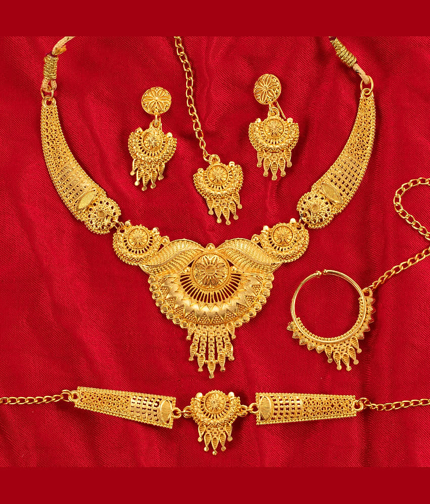 ShreejiHuf Alloy Multi Color Traditional Necklaces Set Long Haram