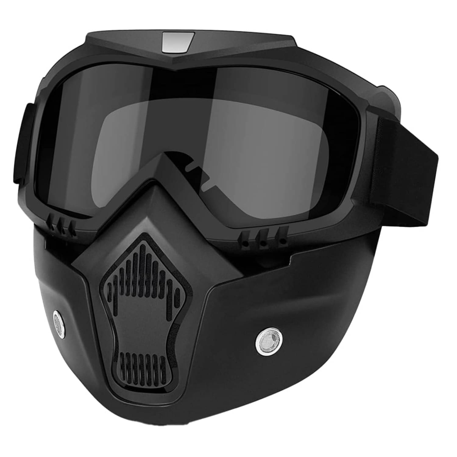     			Motorcycle Goggle Mask, Anti-Scratch UV Protective Helmet Face Mask, Detachable Mouth Filter, Adjustable Strap for Cycling, Dirt Biking, Off-Road Racing (Black) (Pack of 1)