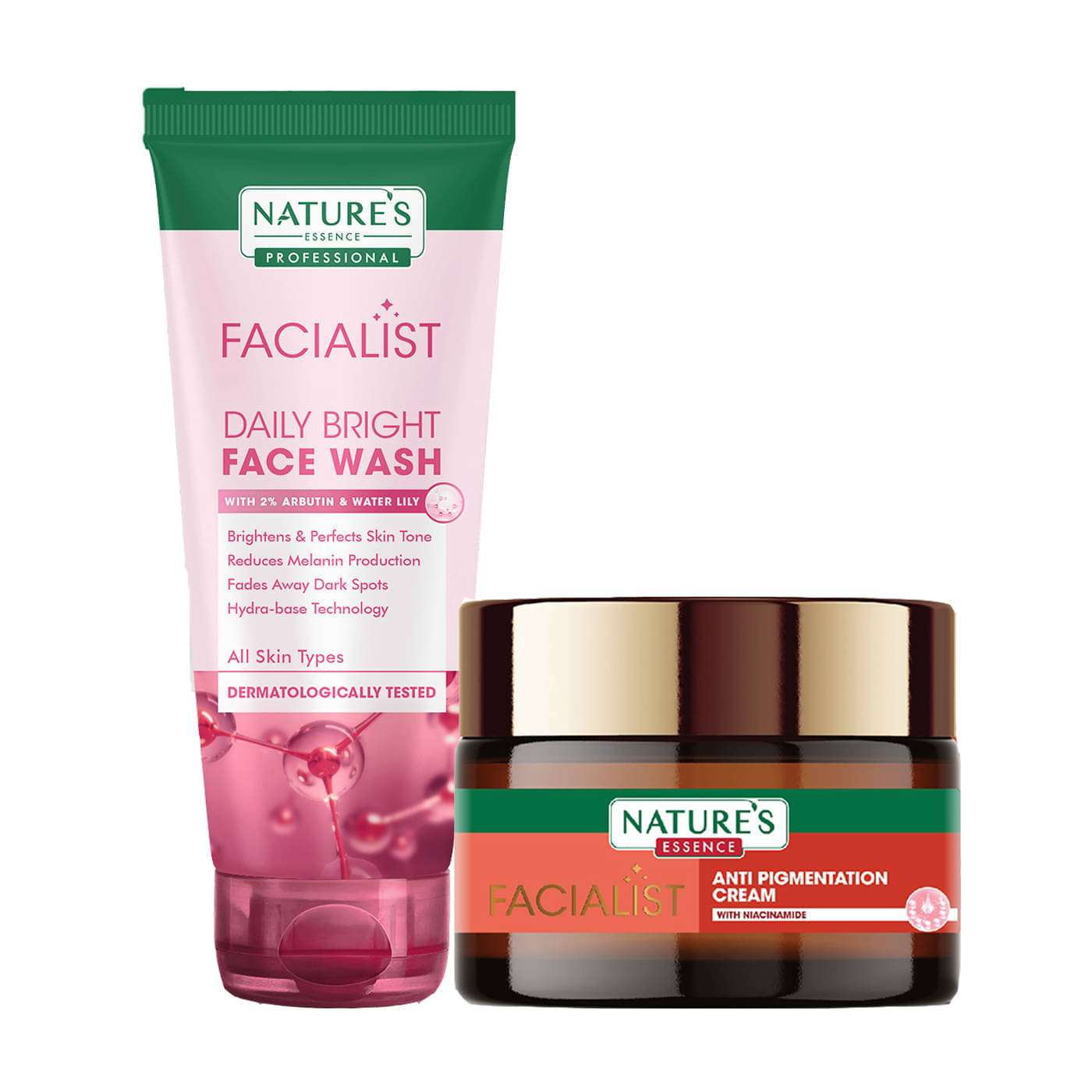 Nature's Essence Facialist Anti-Pigmentation Cream 45g + Daily Bright Face Wash 100g (Pack of 2) Nature's Essence Facialist Anti-Pigmentation Cream 45g + Daily Bright Face Wash 100g (Pack of 2)