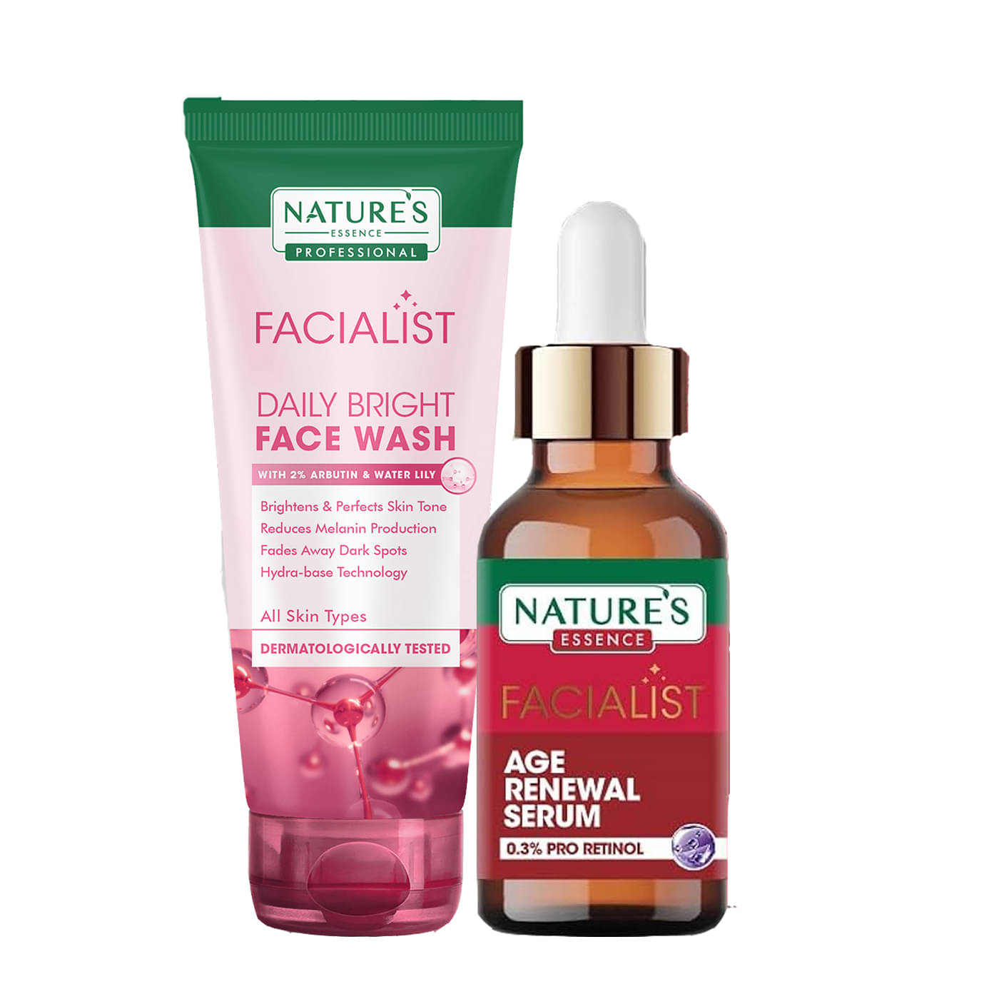     			Nature's Essence Facialist Age Renewal Serum 30ml + Daily Bright Face Wash 100g (Pack of 2)