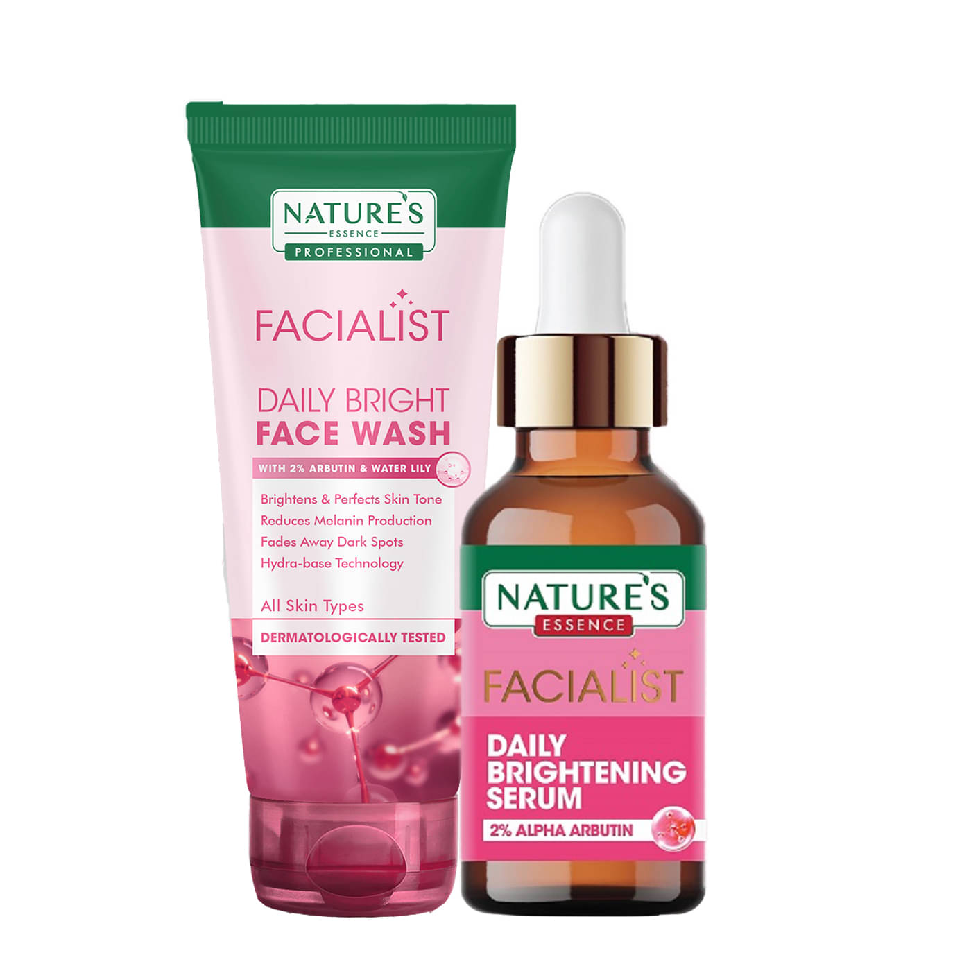 Nature's Essence Facialist Daily Brightening Serum 30ml + Daily Bright Face Wash 100g (Pack of 2)     			Nature's Essence Facialist Daily Brightening Serum 30ml + Daily Bright Face Wash 100g (Pack of 2)