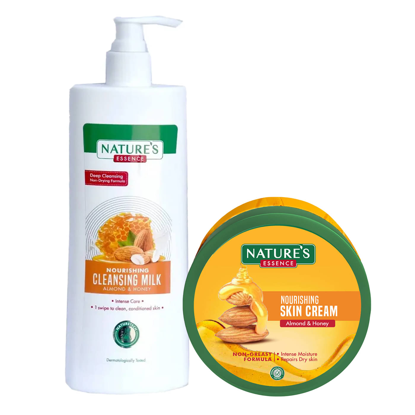 Nature's Essence Almond and Honey Nourishing Skin Cream 400ml + Cleansing Milk 400ml (Pack of 2) Nature's Essence Almond and Honey Nourishing Skin Cream 400ml + Cleansing Milk 400ml (Pack of 2)