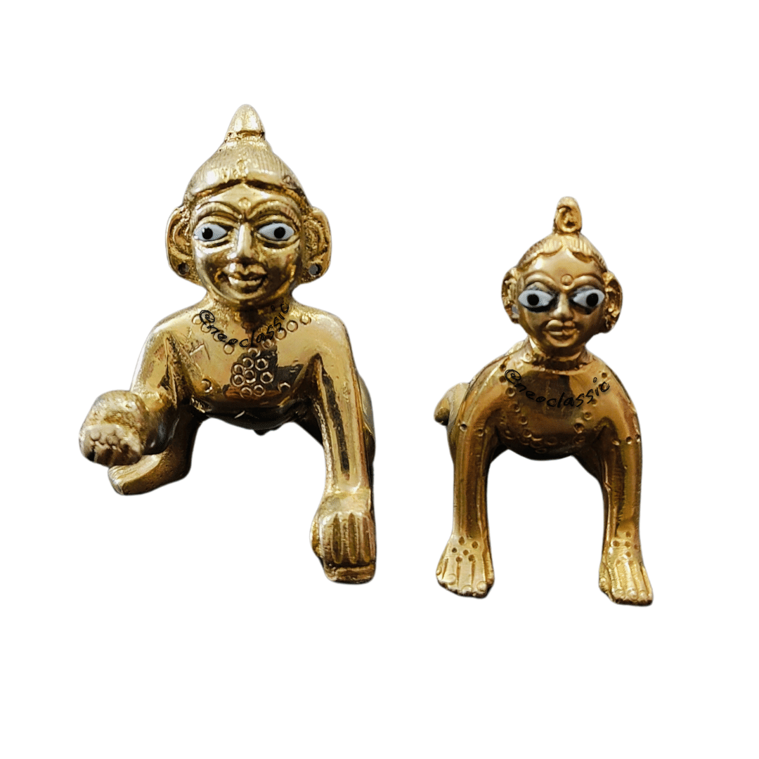     			Neo Classic Brass Radha Krishna Idol ( 6.5 cm )