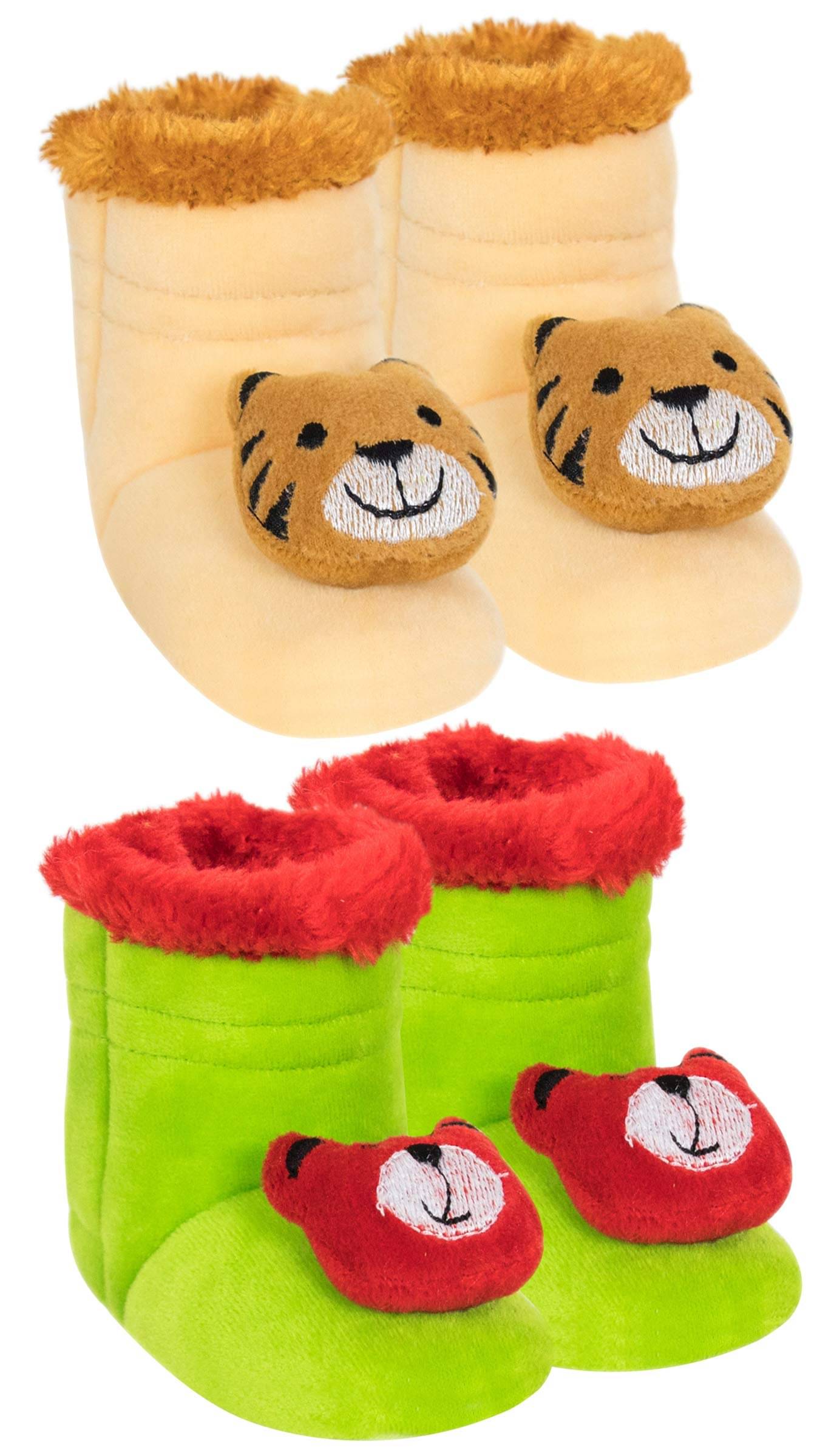     			Neska Moda - MultiColor Booties For Baby Boy & Baby Girl 6-9 Months ( Pack of 2 )
