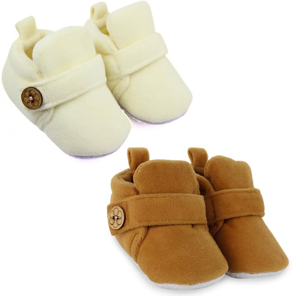    			Neska Moda - MultiColor Booties For Baby Boy & Baby Girl 6-12 Months ( Pack of 2 )