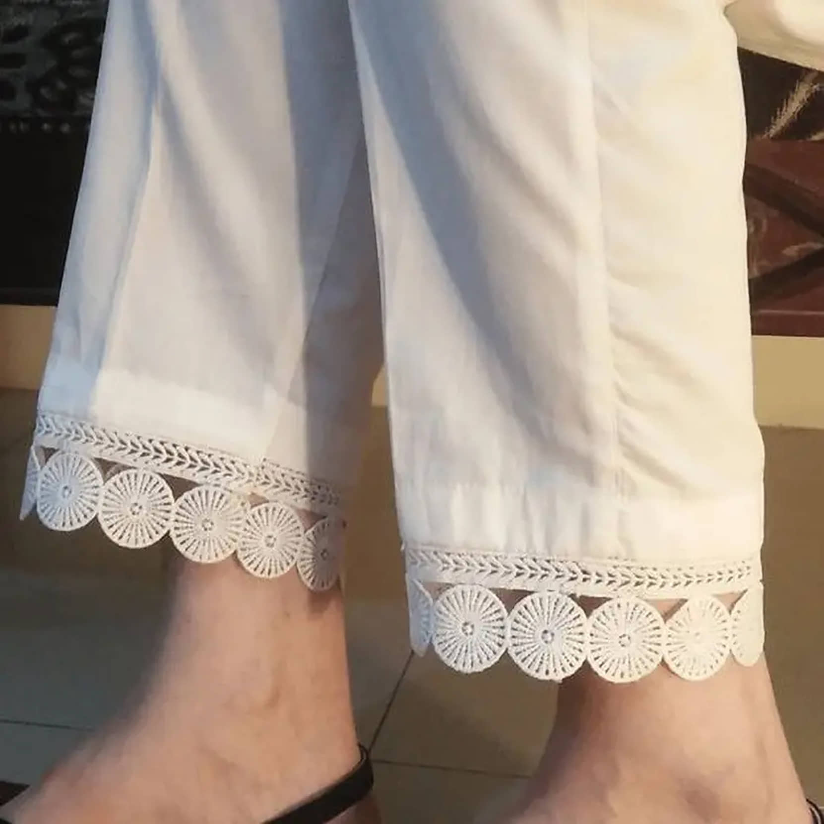 Nios Fashion Women Cotton Palazzo ( White )