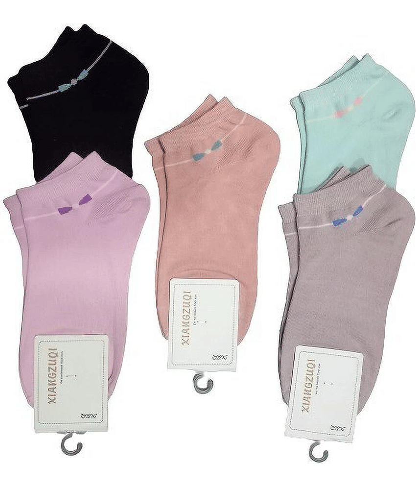 PUSHPADANT FASHION WEAR Pack of 5 Women's Cotton Breathable ( Multicolor ) - Socks | Buy online on ZillyBuy