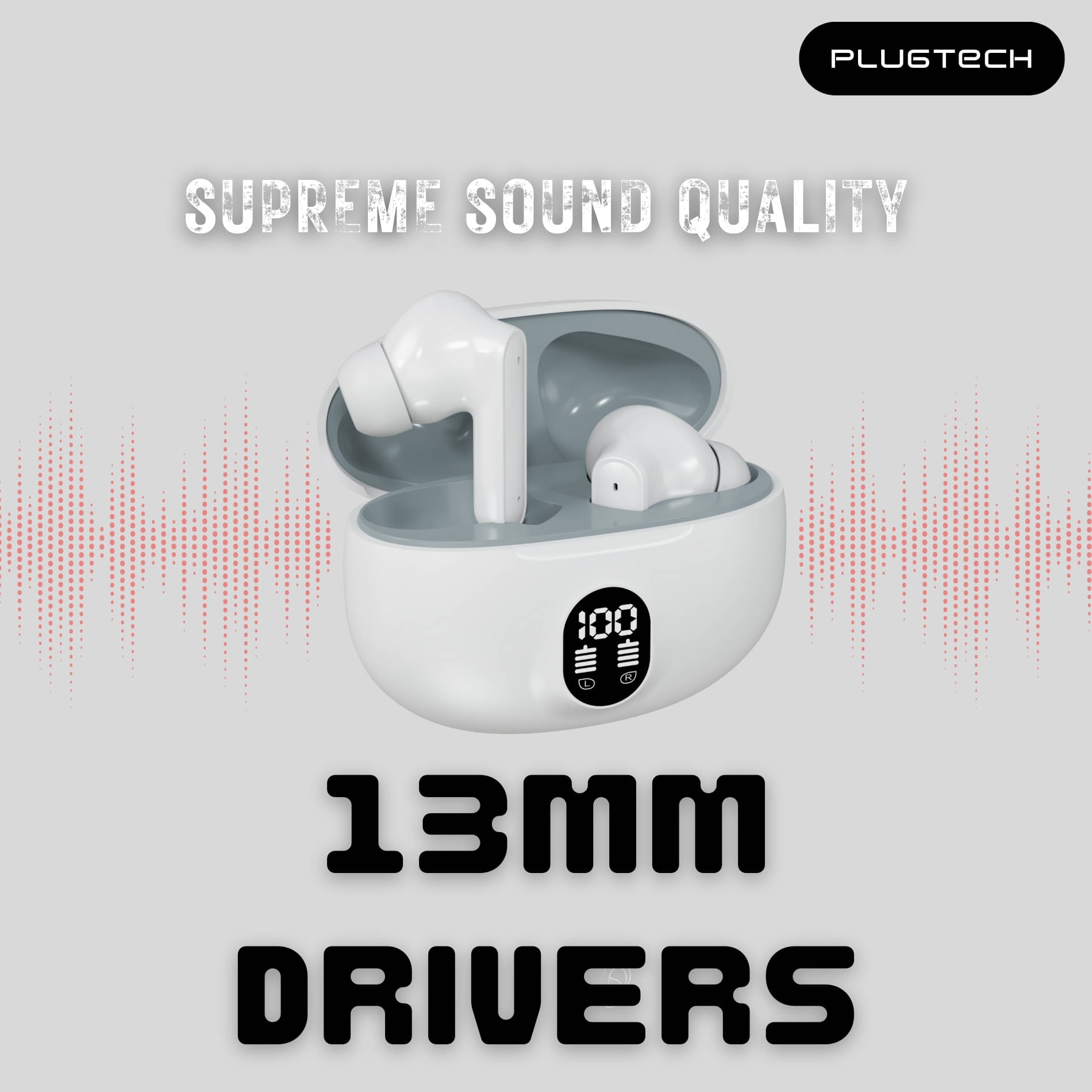 Plugtech GoPods G2 True Wireless Earbuds – Ergonomic Fit, Deep Bass, Sweatproof, 5H Playback Per Charge Plugtech GoPods G2 True Wireless Earbuds – Ergonomic Fit, Deep Bass, Sweatproof, 5H Playback Per Charge