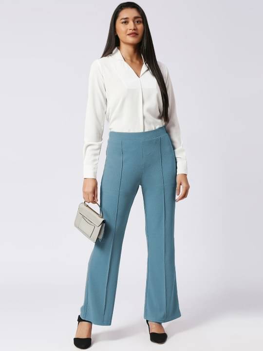     			Qyaas Pack of 1 Lycra Baggy Women's Formal Pants ( Green )