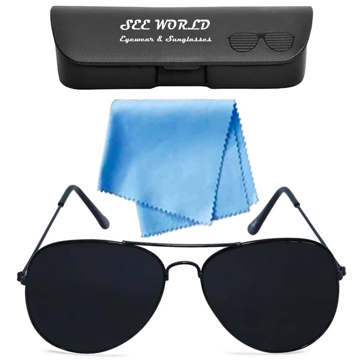 SEE-WORLD Black Rectangular Sunglasses ( Pack of 1 ) SEE-WORLD Black Rectangular Sunglasses ( Pack of 1 )