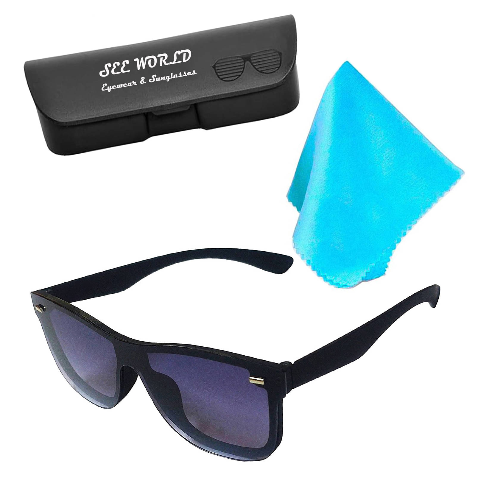 SEE-WORLD Black Rectangular Sunglasses ( Pack of 1 ) SEE-WORLD Black Rectangular Sunglasses ( Pack of 1 )