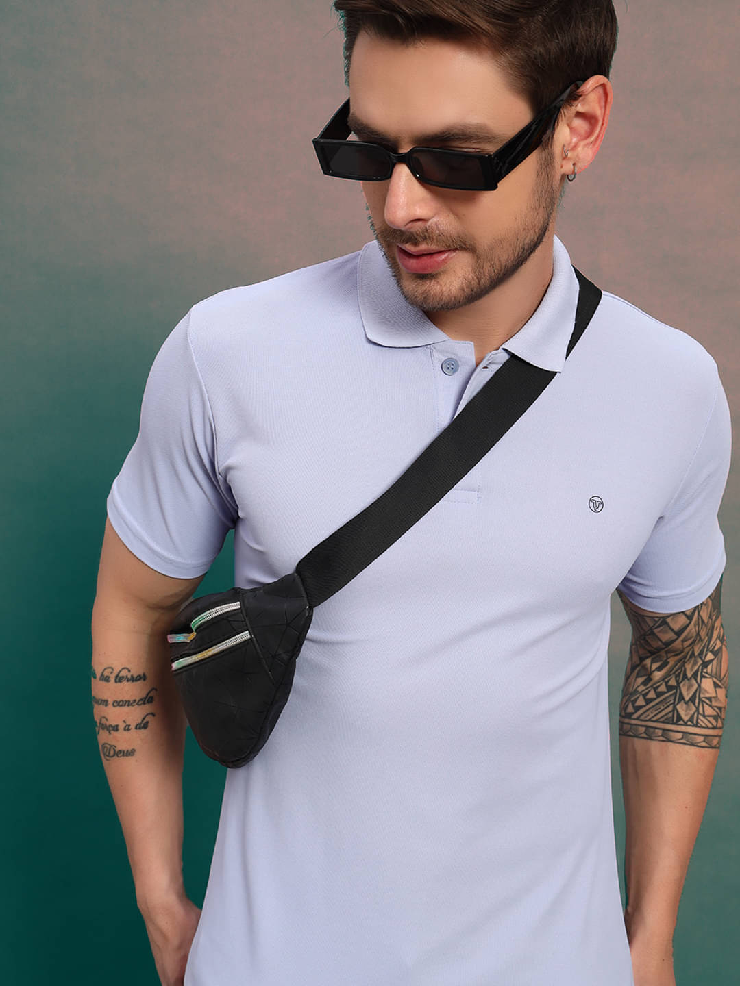 TRIUS Men Cotton Blend Regular Fit Solid Polo T Shirt ( Lavender ) TRIUS Men Cotton Blend Regular Fit Solid Polo T Shirt ( Lavender )