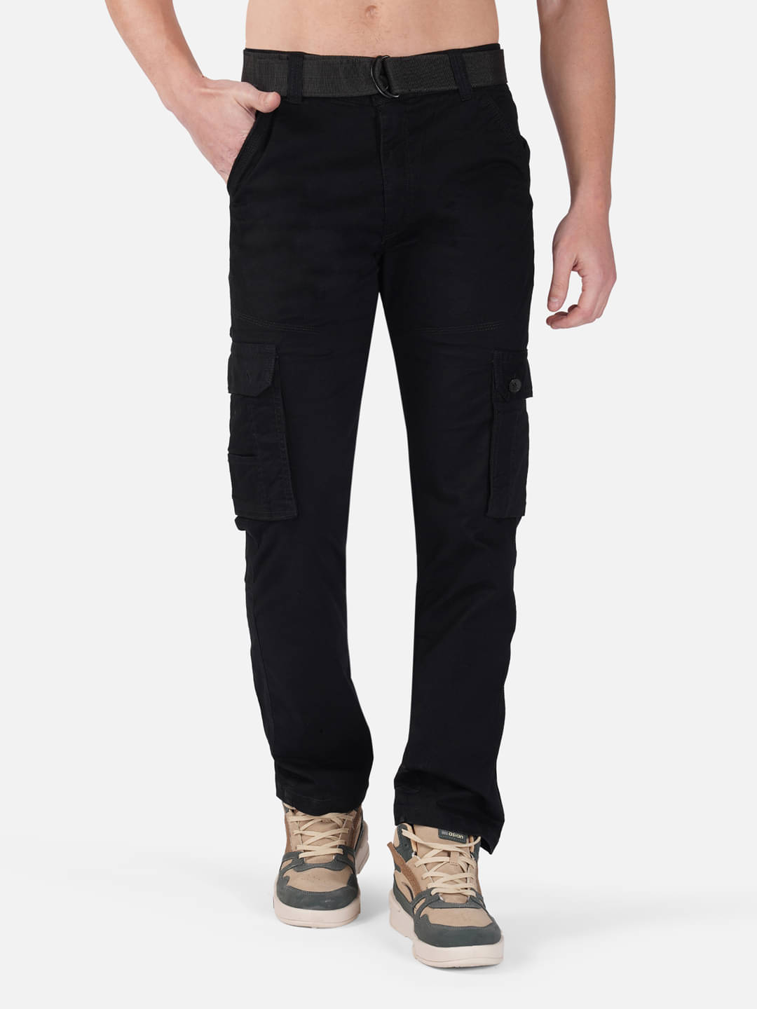     			Urban Legends Regular Flat Men's Cargos - Black ( Pack of 1 )