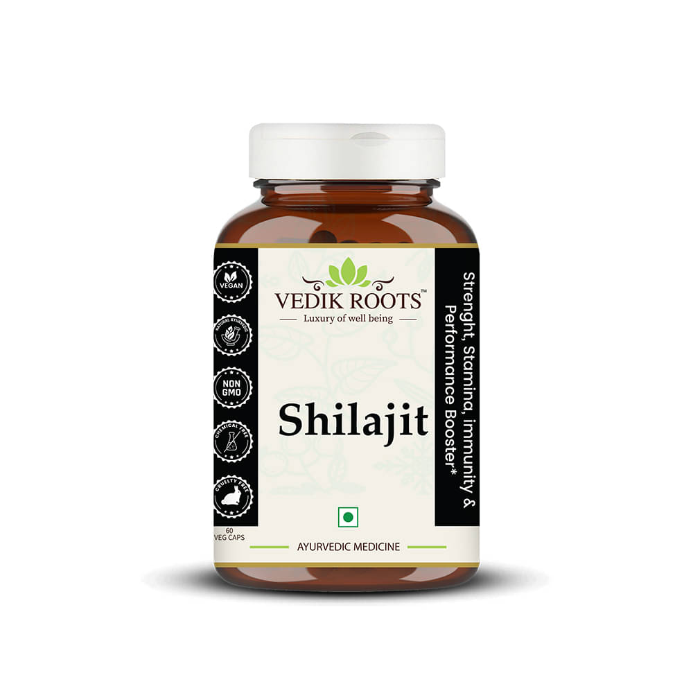 Vedikroots Shilajit Capsules | Ayurvedic Capsules for Strength, Stamina, and Power | Endurance and Stamina Booster | Made with Pure Shilajit Extracts | 60 Veg Capsules (Pack of 1) Vedikroots Shilajit Capsules | Ayurvedic Capsules for Strength, Stamina, and Power | Endurance and Stamina Booster | Made with Pure Shilajit Extracts | 60 Veg Capsules (Pack of 1)