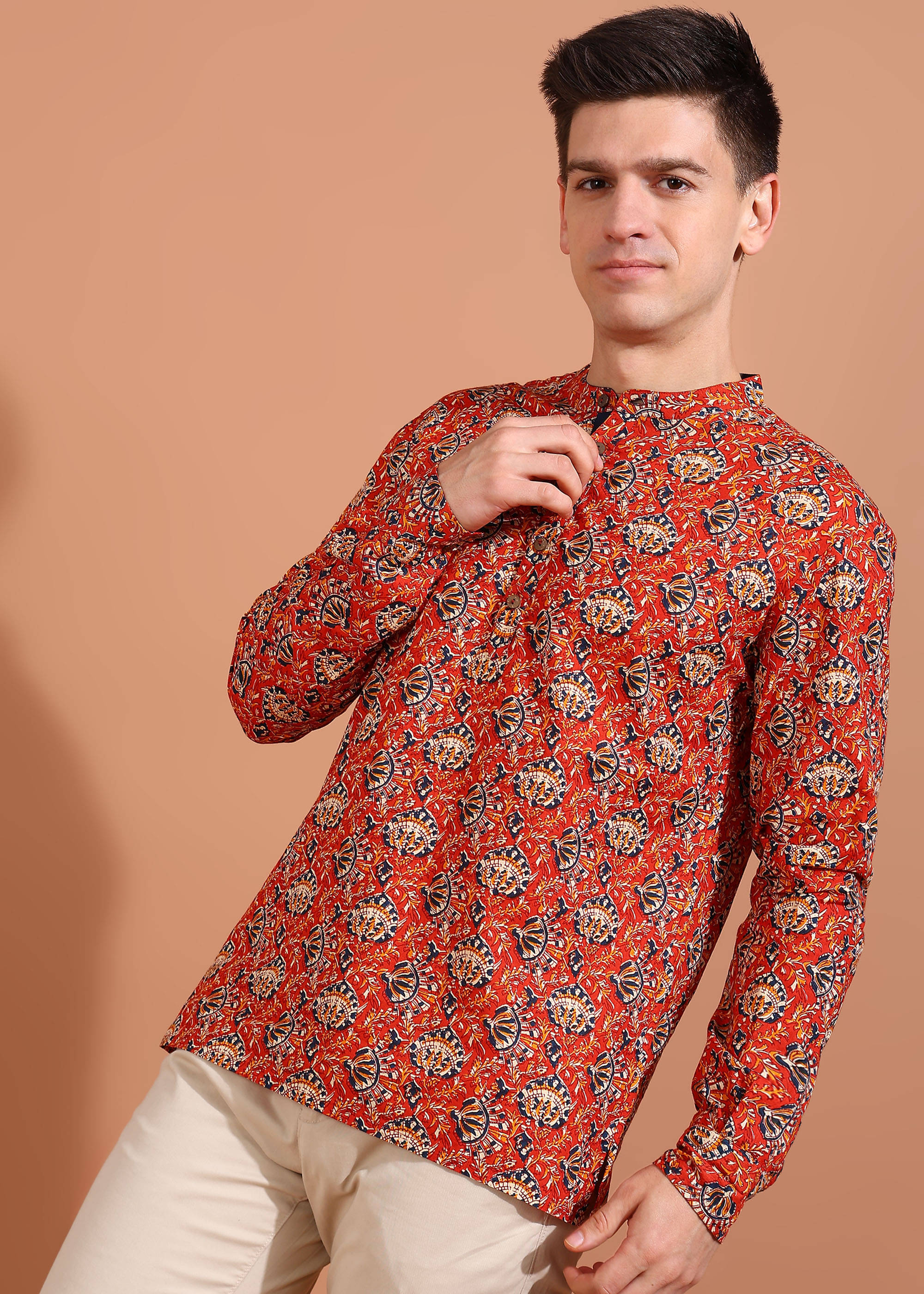 Yash Gallery Red Cotton Men's Regular Kurta ( Pack of 1 ) Yash Gallery Red Cotton Men's Regular Kurta ( Pack of 1 )