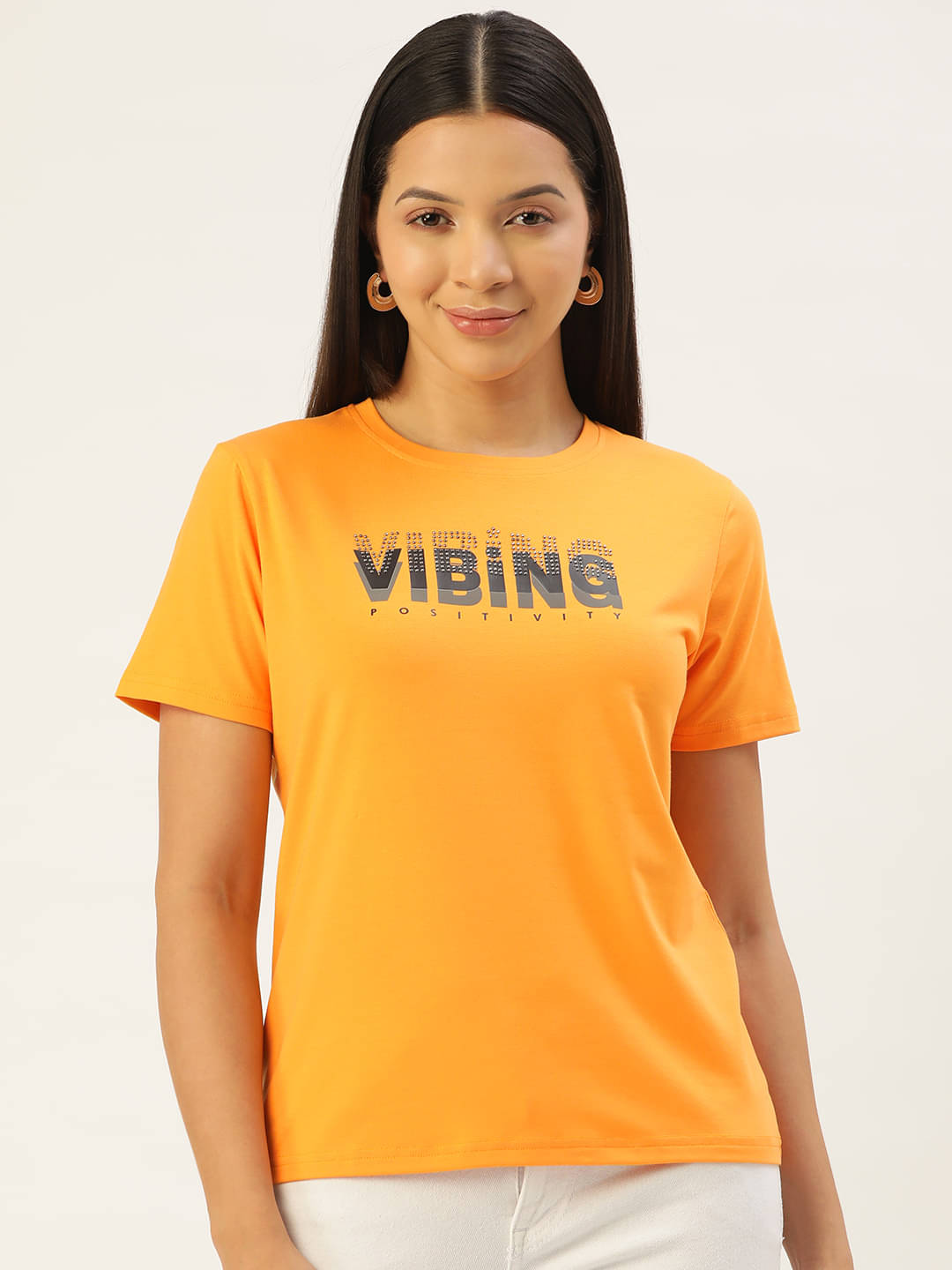femea Women Lycra Printed Regular Round Neck T-Shirt ( Yellow ) femea Women Lycra Printed Regular Round Neck T-Shirt ( Yellow )