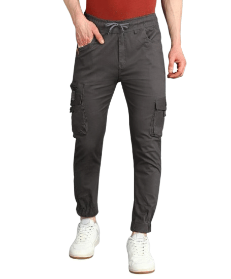     			hibok Regular Pleated Men's Cargos - Dark Grey ( Pack of 1 )