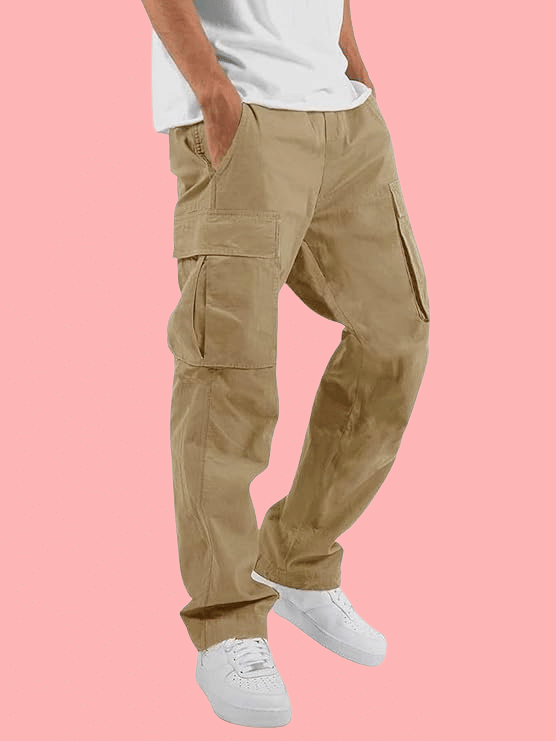     			ikigai Regular Flat Men's Trouser - Khaki ( Pack of 1 )