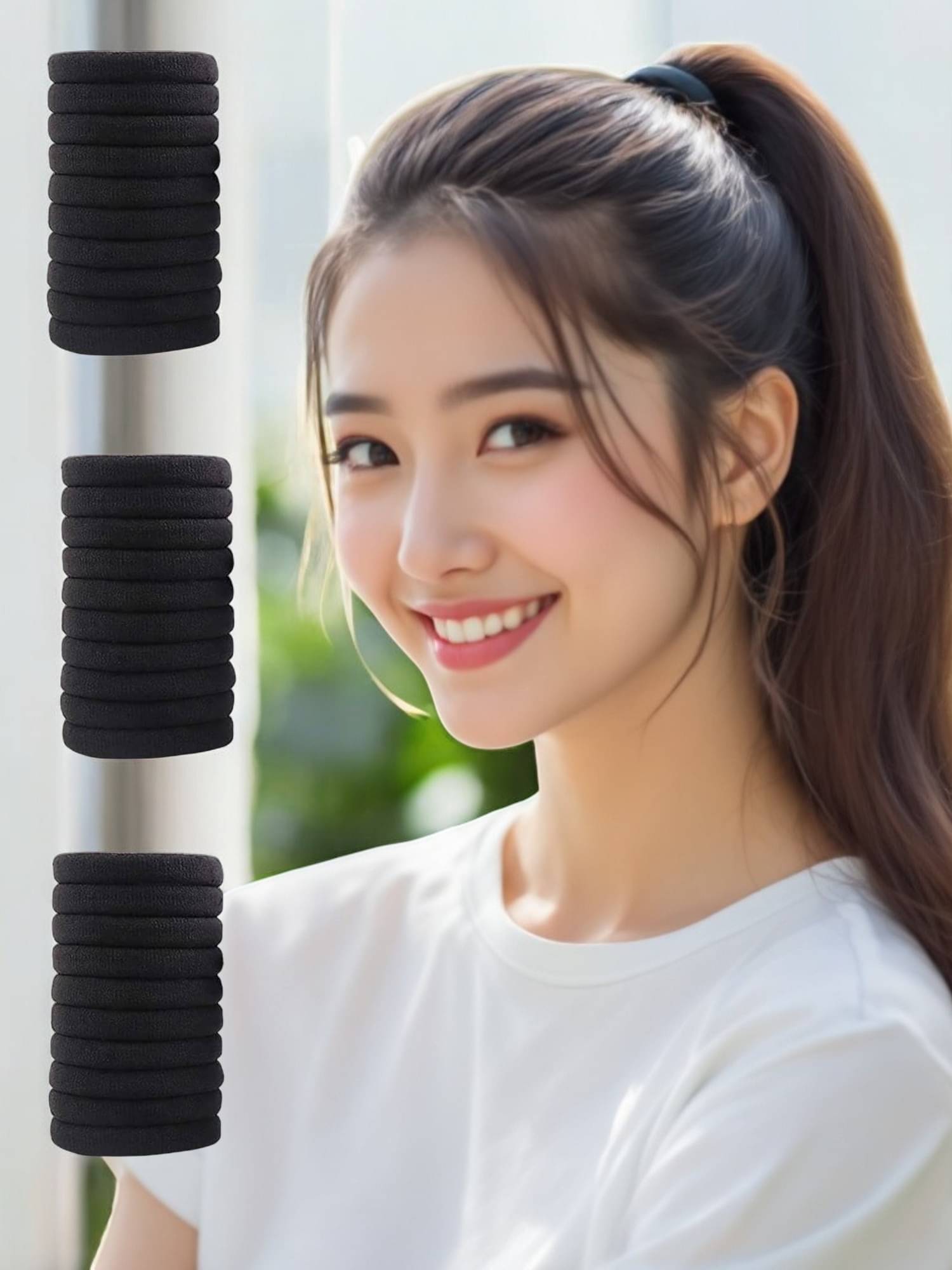     			AARTISAI Black Rubber Band ( Pack of 1 )