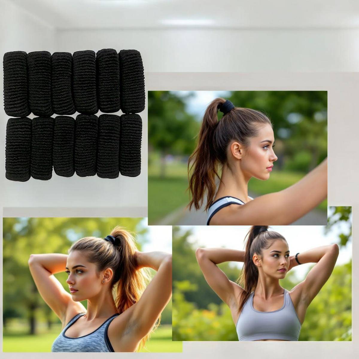     			AARTISAI Black Rubber Band ( Pack of 1 )