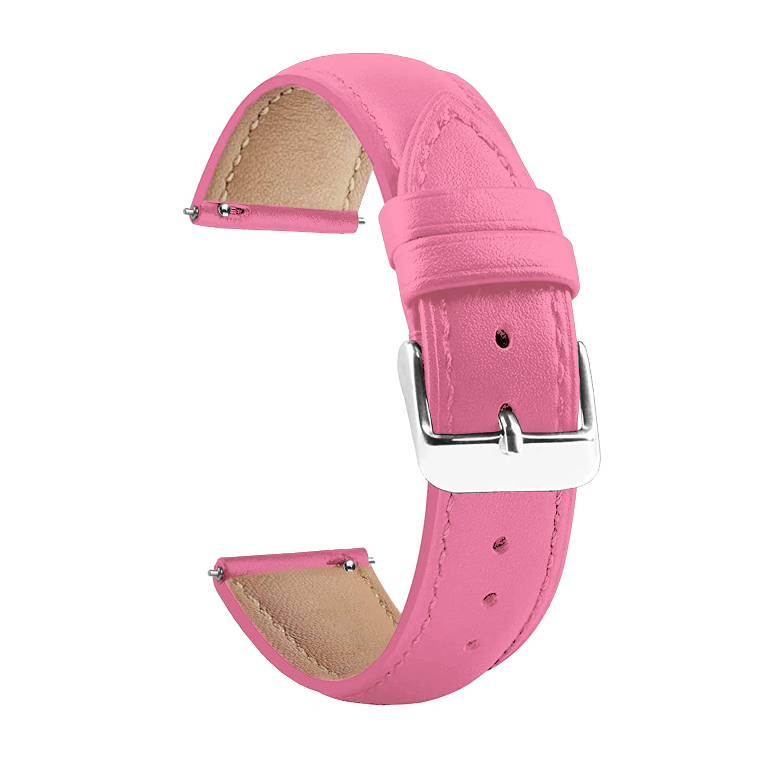 ACM Watch Strap Leather Belt 20mm compatible with Amazfit Active 2 Smartwatch Casual Classic Band Pink ACM Watch Strap Leather Belt 20mm compatible with Amazfit Active 2 Smartwatch Casual Classic Band Pink