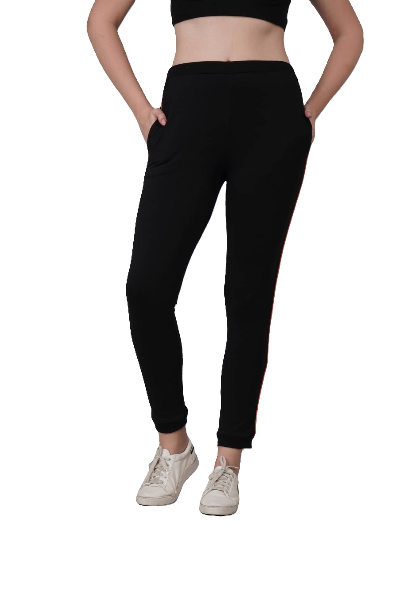     			Auraori Black,Orange Cotton Women's Yoga,Running,Gym Trackpants ( Pack of 1 )