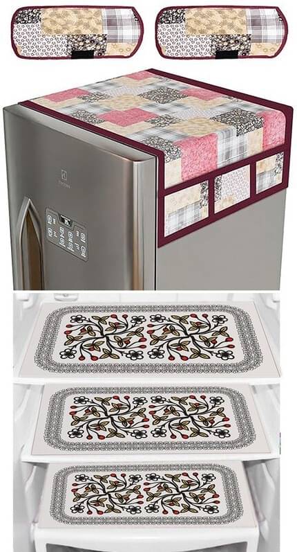 DPA Collection PVC Abstract Printed Fridge Covers ( 44 29 ) Pack of 1 - Black     			DPA Collection PVC Abstract Printed Fridge Covers ( 44 29 ) Pack of 1 - Black