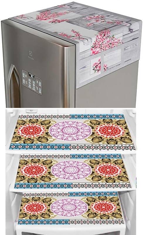 DPA Collection PVC Abstract Printed Fridge Covers ( 44 29 ) Pack of 1 - Purple DPA Collection PVC Abstract Printed Fridge Covers ( 44 29 ) Pack of 1 - Purple