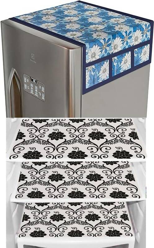 DPA Collection PVC Abstract Printed Fridge Covers ( 44 29 ) Pack of 1 - Black     			DPA Collection PVC Abstract Printed Fridge Covers ( 44 29 ) Pack of 1 - Black