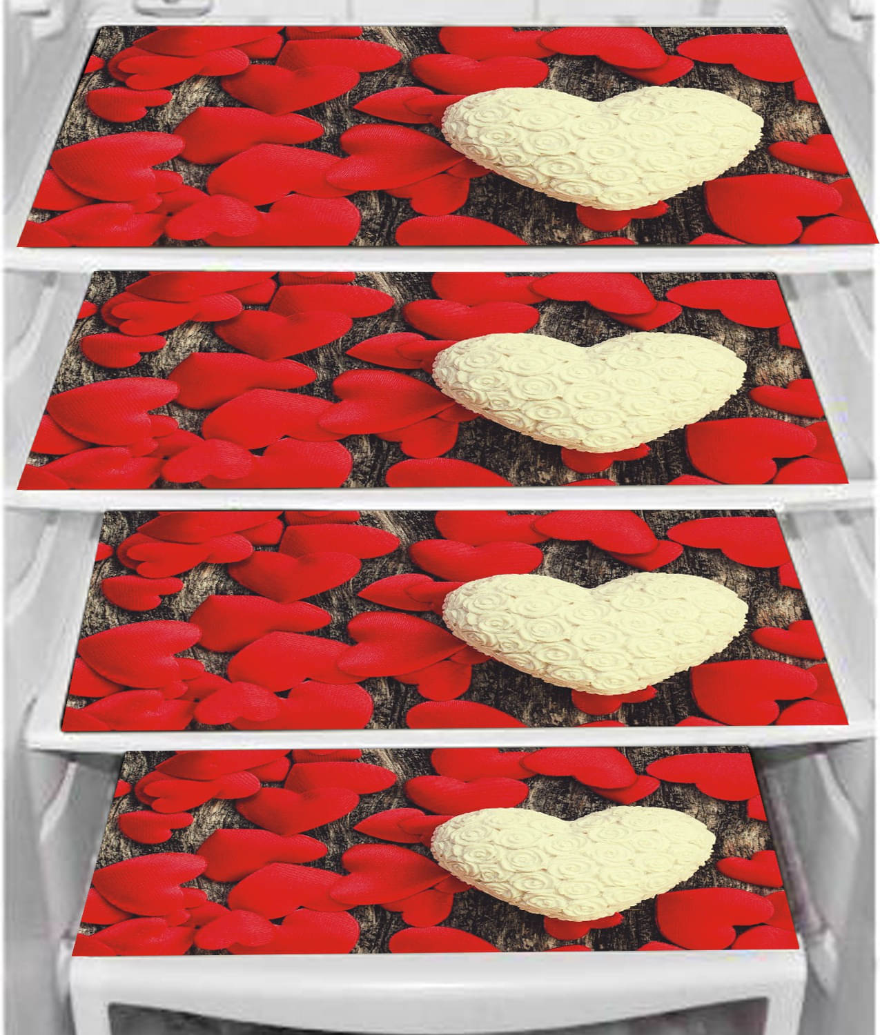 DPA Collection PVC Abstract Printed Fridge Mats ( 44 29 ) Pack of 4 - Red     			DPA Collection PVC Abstract Printed Fridge Mats ( 44 29 ) Pack of 4 - Red
