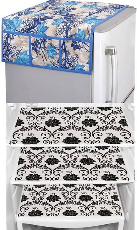 DPA Collection PVC Abstract Printed Fridge Covers ( 44 29 ) Pack of 1 - Black     			DPA Collection PVC Abstract Printed Fridge Covers ( 44 29 ) Pack of 1 - Black