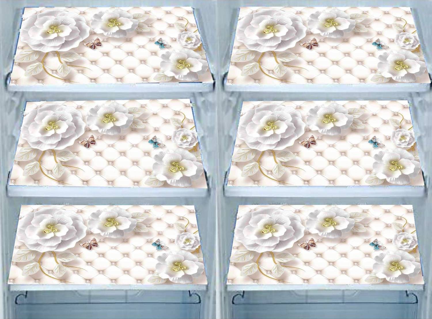 DPA Collection PVC Abstract Printed Fridge Mats ( 44 29 ) Pack of 6 - Beige DPA Collection PVC Abstract Printed Fridge Mats ( 44 29 ) Pack of 6 - Beige