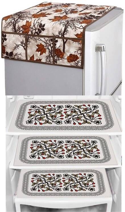 DPA Collection PVC Abstract Printed Fridge Covers ( 44 29 ) Pack of 1 - Black     			DPA Collection PVC Abstract Printed Fridge Covers ( 44 29 ) Pack of 1 - Black
