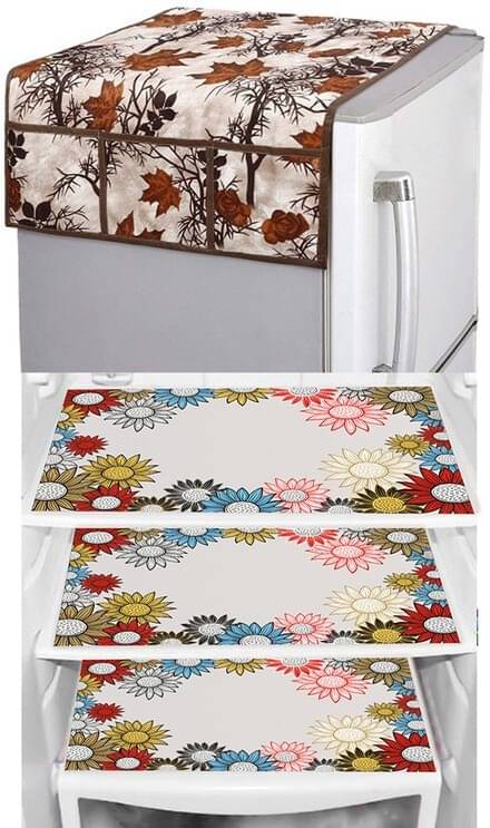     			DPA Collection PVC Abstract Printed Fridge Covers ( 44 29 ) Pack of 1 - Multicolor