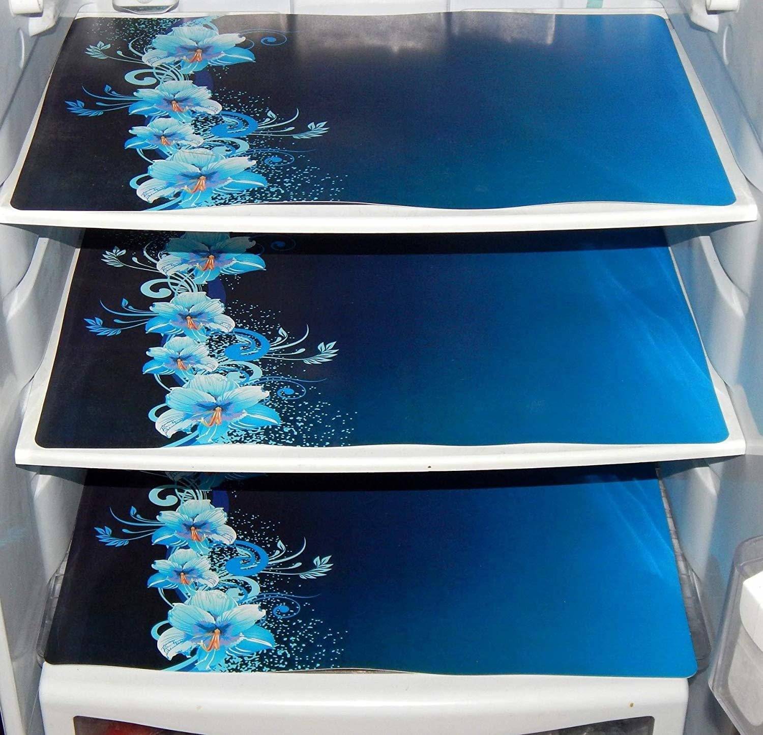 DPA Collection PVC Abstract Printed Fridge Mats ( 44 29 ) Pack of 3 - Blue     			DPA Collection PVC Abstract Printed Fridge Mats ( 44 29 ) Pack of 3 - Blue