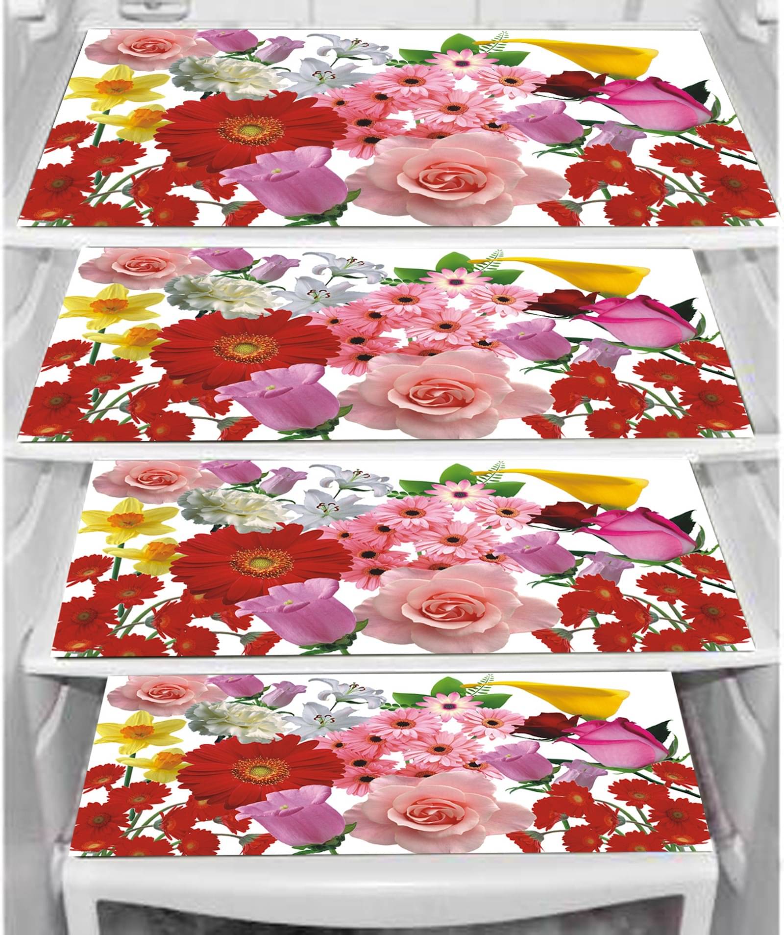 DPA Collection PVC Abstract Printed Fridge Mats ( 44 29 ) Pack of 4 - Pink DPA Collection PVC Abstract Printed Fridge Mats ( 44 29 ) Pack of 4 - Pink