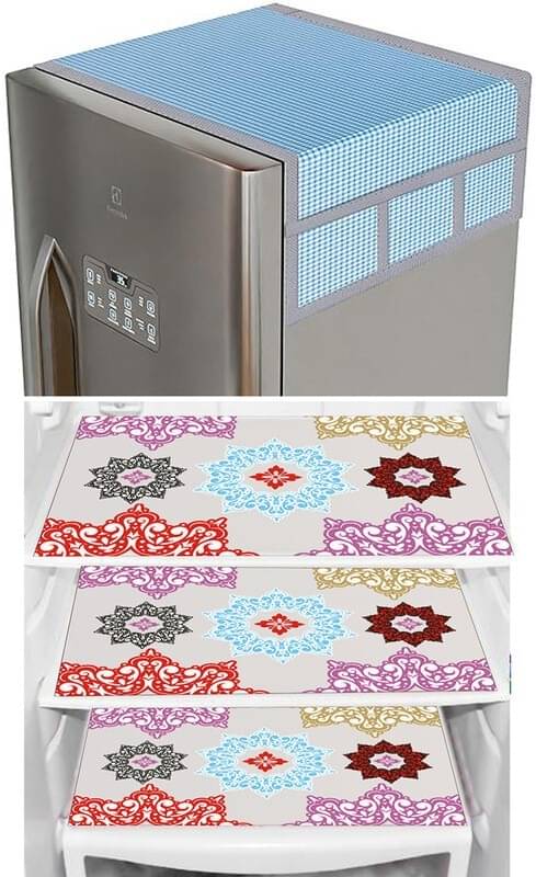 DPA Collection PVC Abstract Printed Fridge Covers ( 44 29 ) Pack of 1 - Blue DPA Collection PVC Abstract Printed Fridge Covers ( 44 29 ) Pack of 1 - Blue