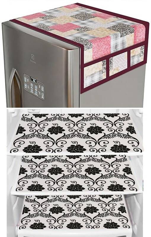DPA Collection PVC Abstract Printed Fridge Covers ( 44 29 ) Pack of 1 - Black     			DPA Collection PVC Abstract Printed Fridge Covers ( 44 29 ) Pack of 1 - Black