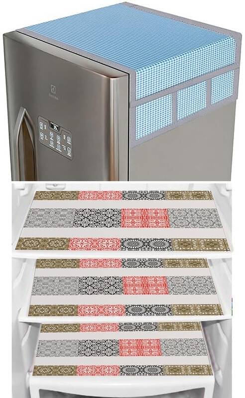     			DPA Collection PVC Abstract Printed Fridge Covers ( 44 29 ) Pack of 4 - Pink