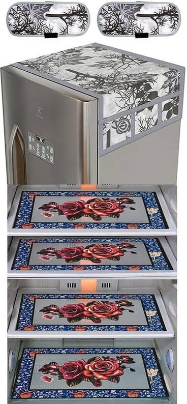 DPA Collection PVC Abstract Printed Fridge Covers ( 44 29 ) Pack of 1 - Blue DPA Collection PVC Abstract Printed Fridge Covers ( 44 29 ) Pack of 1 - Blue