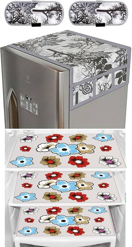 DPA Collection PVC Abstract Printed Fridge Covers ( 44 29 ) Pack of 1 - Blue DPA Collection PVC Abstract Printed Fridge Covers ( 44 29 ) Pack of 1 - Blue