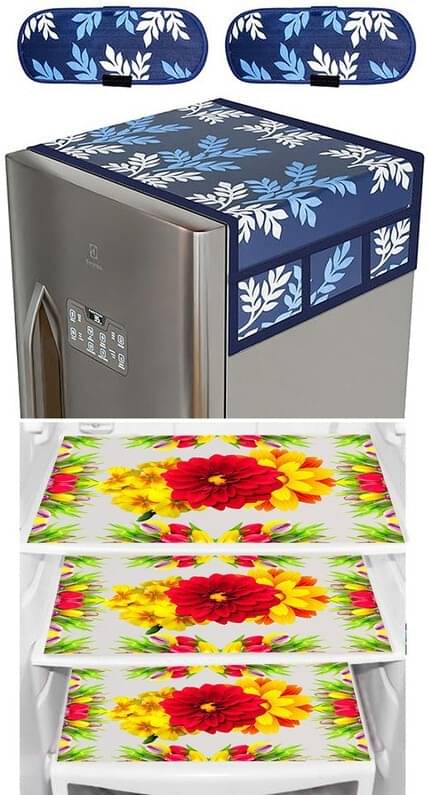 DPA Collection PVC Abstract Printed Fridge Covers ( 44 29 ) Pack of 1 - Green DPA Collection PVC Abstract Printed Fridge Covers ( 44 29 ) Pack of 1 - Green