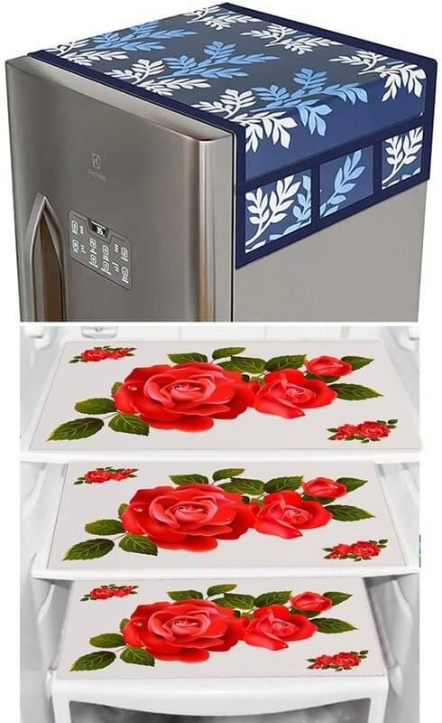 DPA Collection PVC Abstract Printed Fridge Covers ( 44 29 ) Pack of 1 - Red DPA Collection PVC Abstract Printed Fridge Covers ( 44 29 ) Pack of 1 - Red