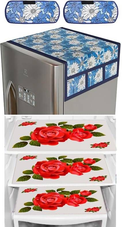 DPA Collection PVC Abstract Printed Fridge Covers ( 44 29 ) Pack of 1 - Red DPA Collection PVC Abstract Printed Fridge Covers ( 44 29 ) Pack of 1 - Red